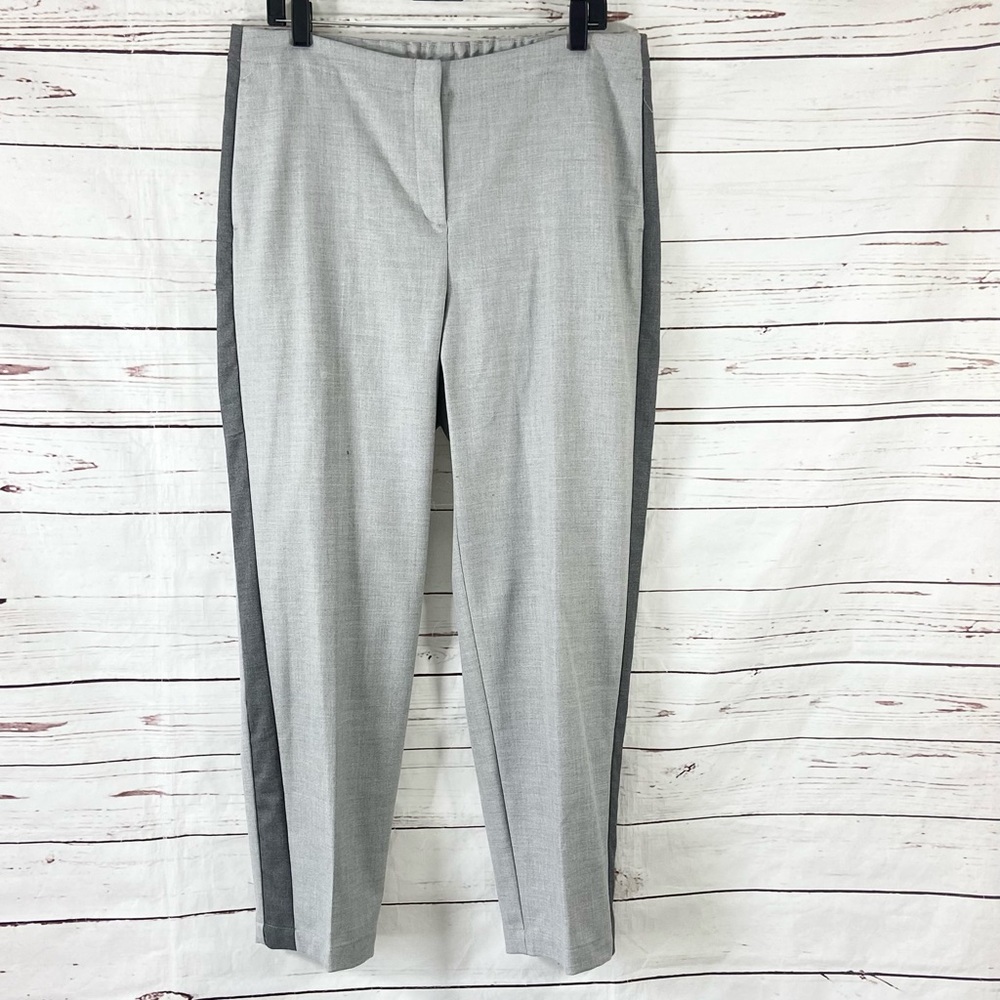 J. Jill Women’s Dress Pants Tuxedo Stripe Straight Leg Gray Heather Size 16